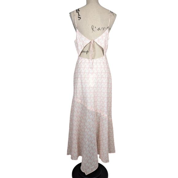Cotton Candy LA Floral Print Spaghetti Strap Maxi Dress Blush Pink Size L - Picture 2 of 16